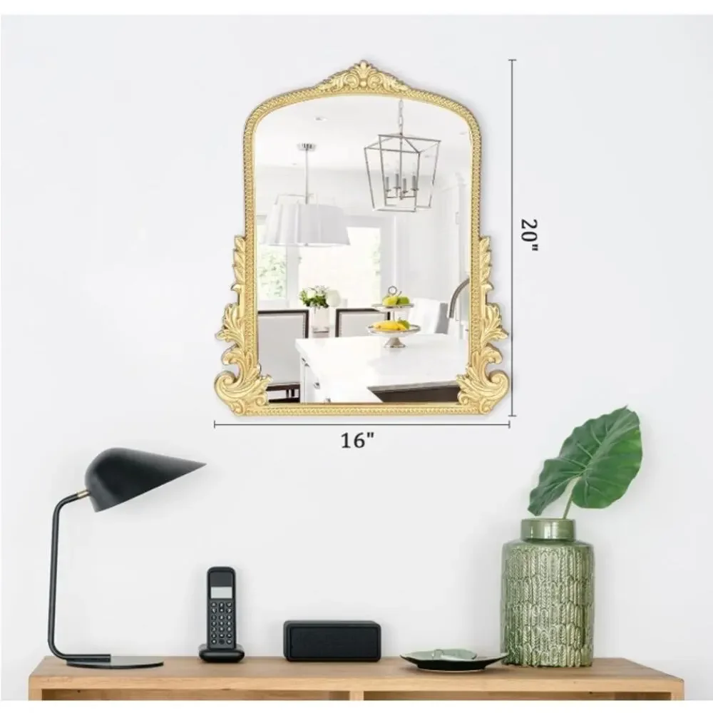 Willannals Vintage Gold Arched Wall Vanity Mirror 17x12 Open Box
